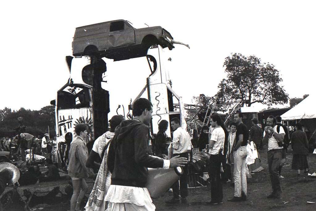 Car Henge Glastonbury 1987